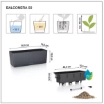 Puķu kaste Lechuza Balconera Cottage Black 3