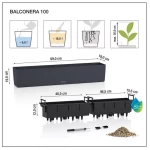 Puķu kaste Lechuza Balconera Cottage Black 5