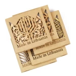 Apaļi koka paliktņi ar putniem O7