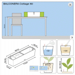 Liels puķu kaste Lechuza Balconera Cottage 80 4