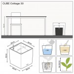 Puķu pods Lechuza Cube Cottage 30 2