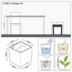 Stilīgs puķu pods Lechuza Cube Cottage 40 4