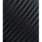 Melns trīsdzīslu tekstila kabelis 3x1,5 mm²
