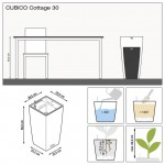 Augsts āra puķu pods Lechuza Cubico Cottage 1