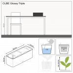 Viedais pods Lechuza Cube Glossy Triple 2