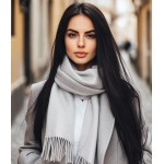 Sieviešu Šalle Baby Alpaca gaiši pelēka krāsa