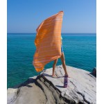rankšluostis paplūdimio oranžinės spalvos su kutais 2