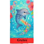 vardinis rankšluostis su delfinu