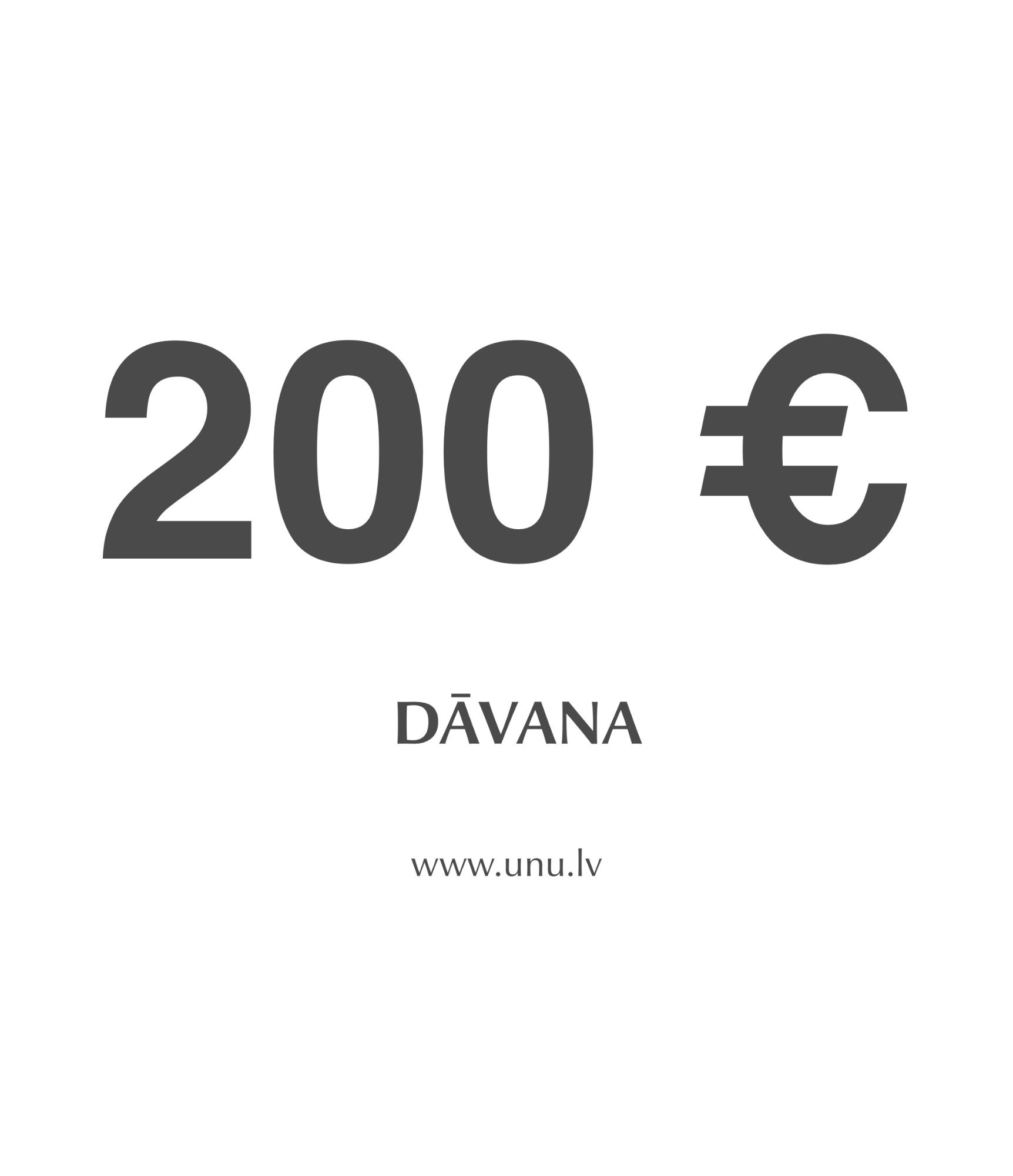 Dāvanu kupons 200 EUR vērtībā