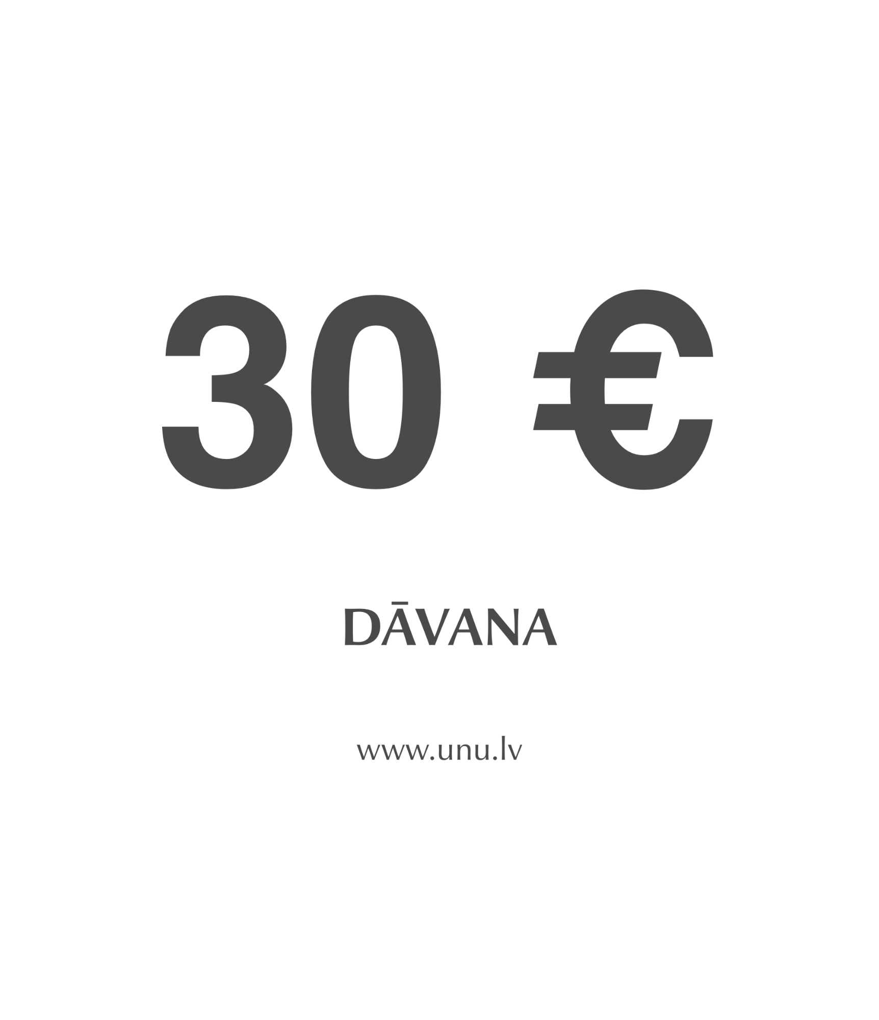 Dāvanu kupons 30 EUR vērtībā