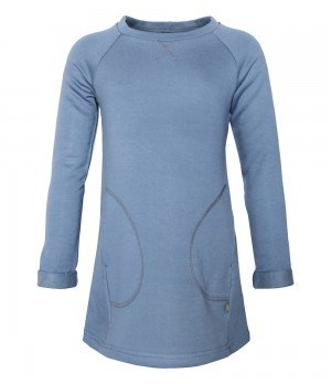 Zila kleita meitenēm ar garām piedurknēm