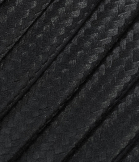 Melns tekstila kabelis 2x0,75 mm² 3 Juodas tekstilinis kabelis 3