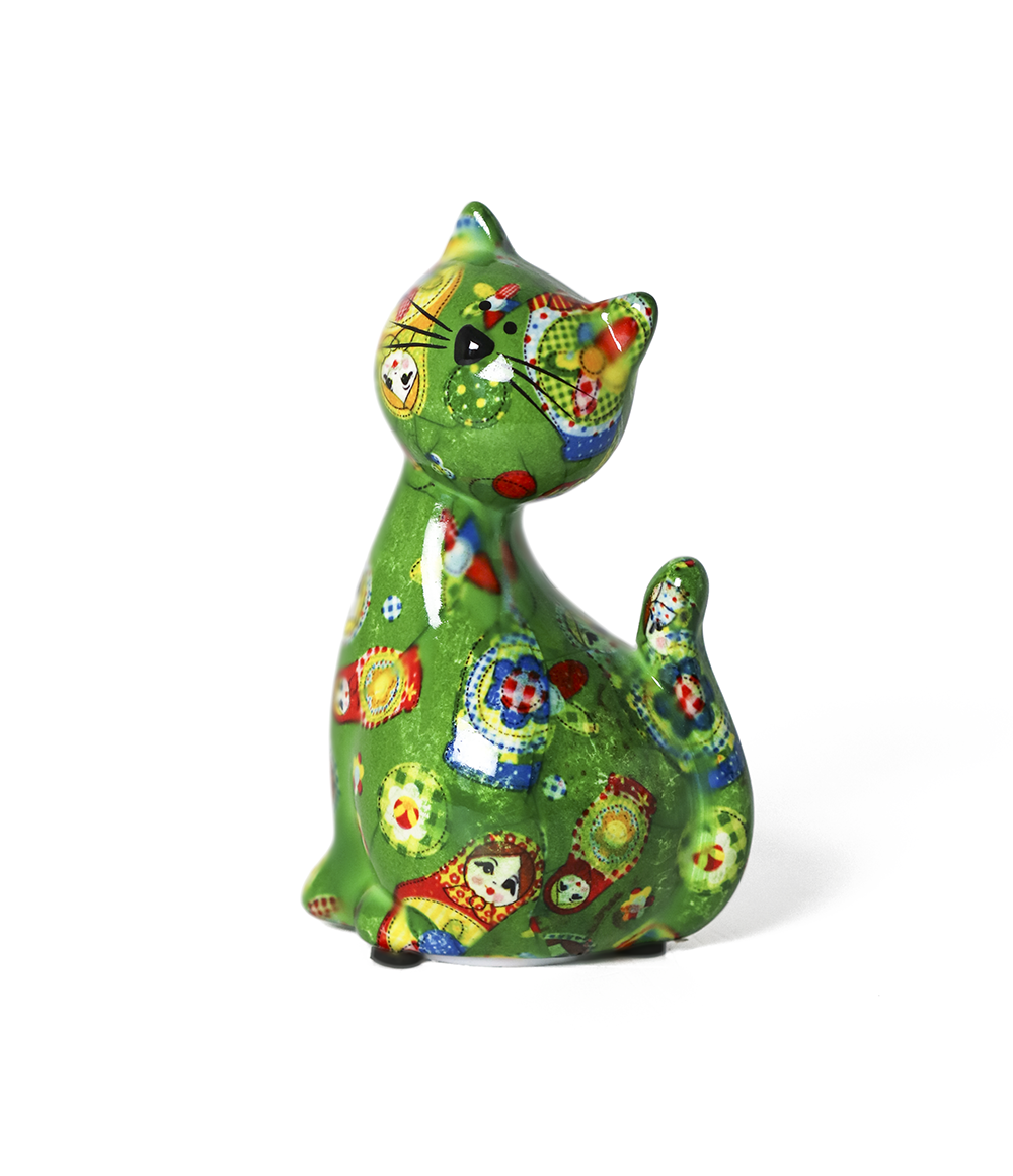 Bērnu dāvanu keramikas naudas kastīte kaķenīte Karamele