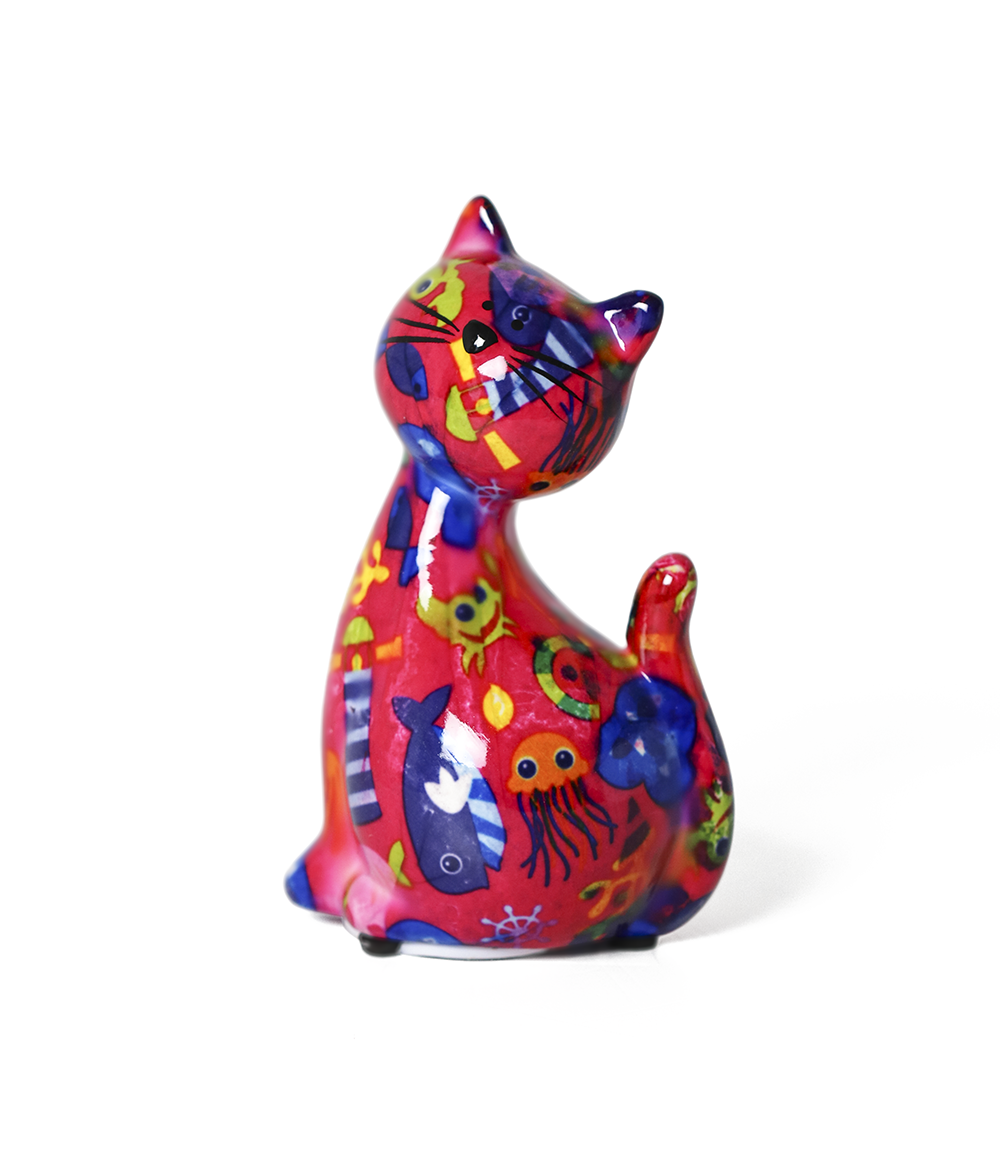 Bērnu dāvanu keramikas naudas kastīte kaķenīte Karamele