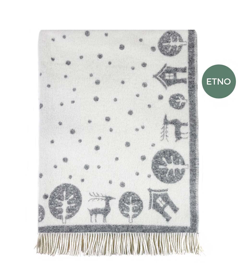 žiemiškas vilnonis pledas