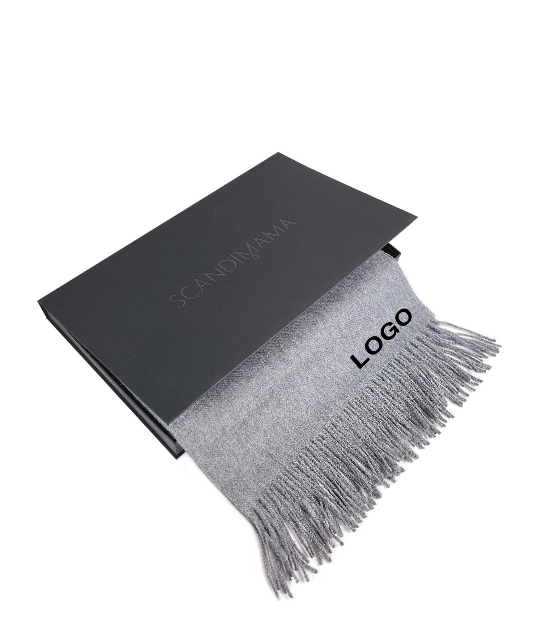 pelēka šalle ar kastīti