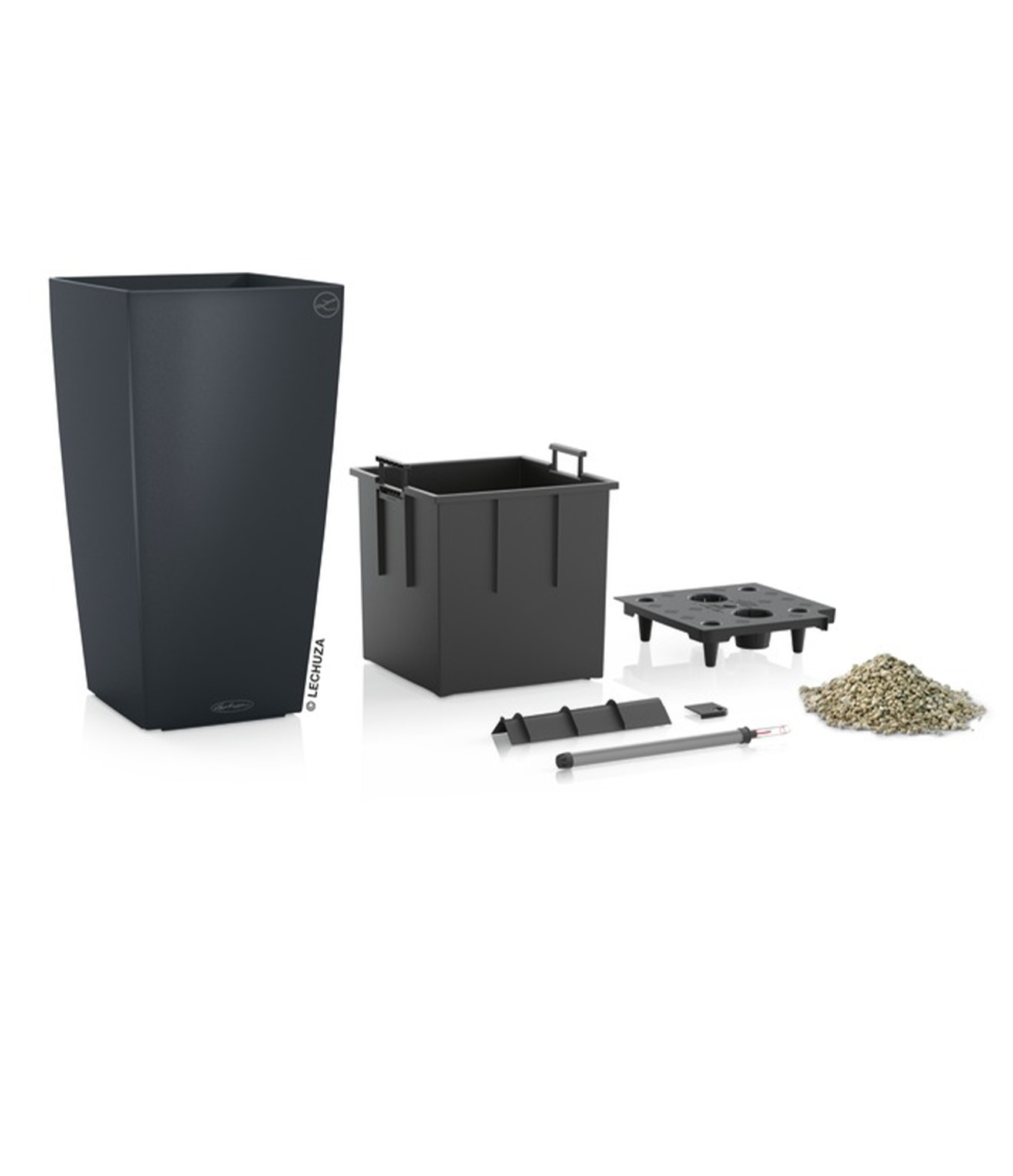 Puķu pods Lechuza Canto Square Premium 40 3 Lechuza vazonas pilkas plastikinis 3