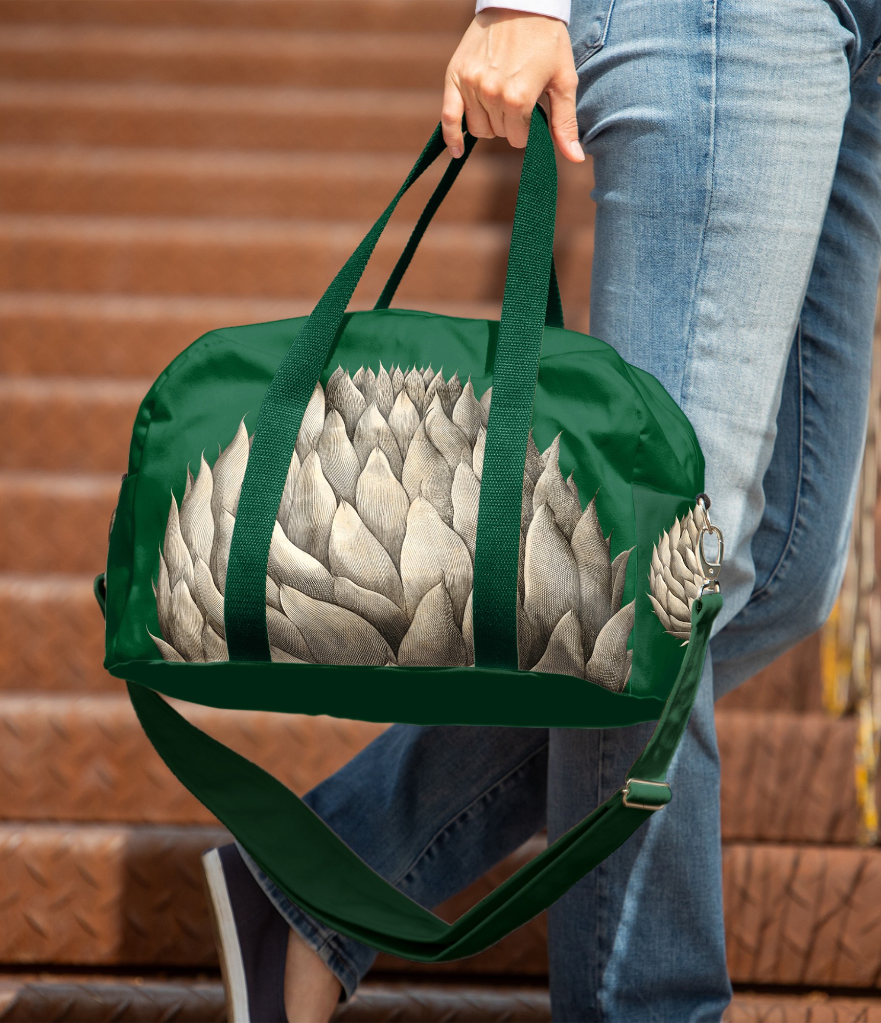 kelioninis krepšys žalios spalvos