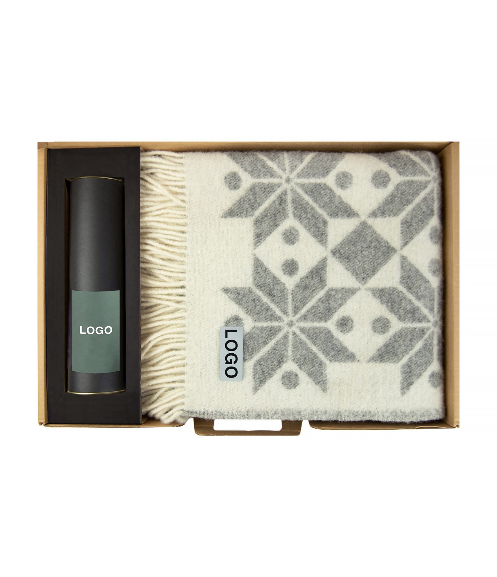 Biznesa dāvanas pleds un mājas aromāts 4 Personalizēts pleds un mājas aromāts 4