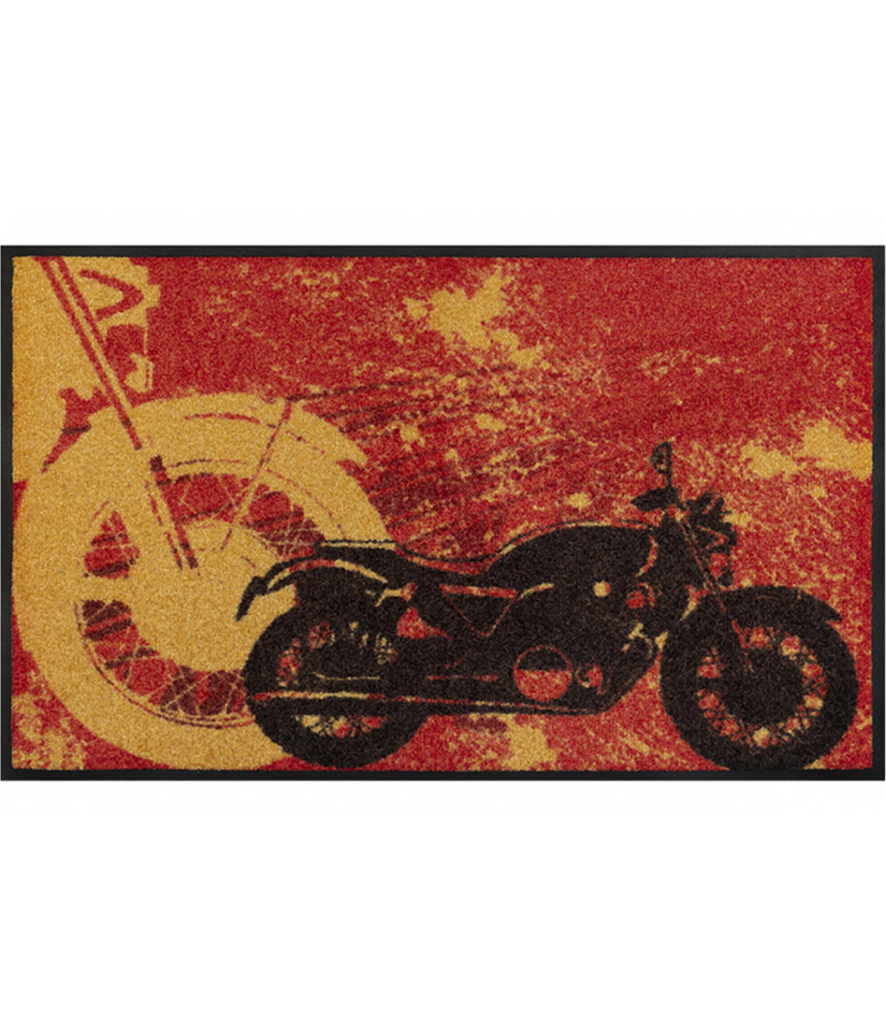 durų kilimėlis su motociklu