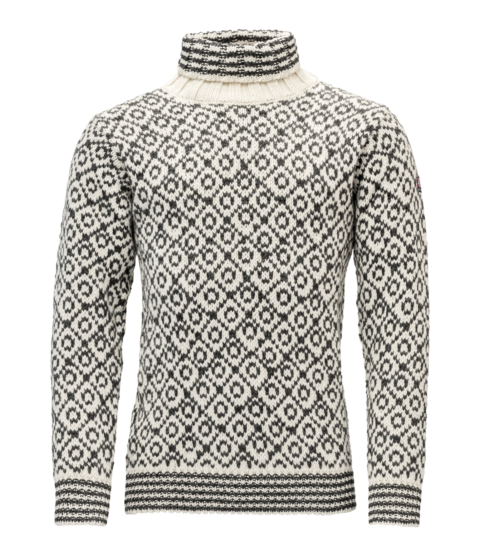 Stilingas vilnonis megztinis vyrams pilka balta