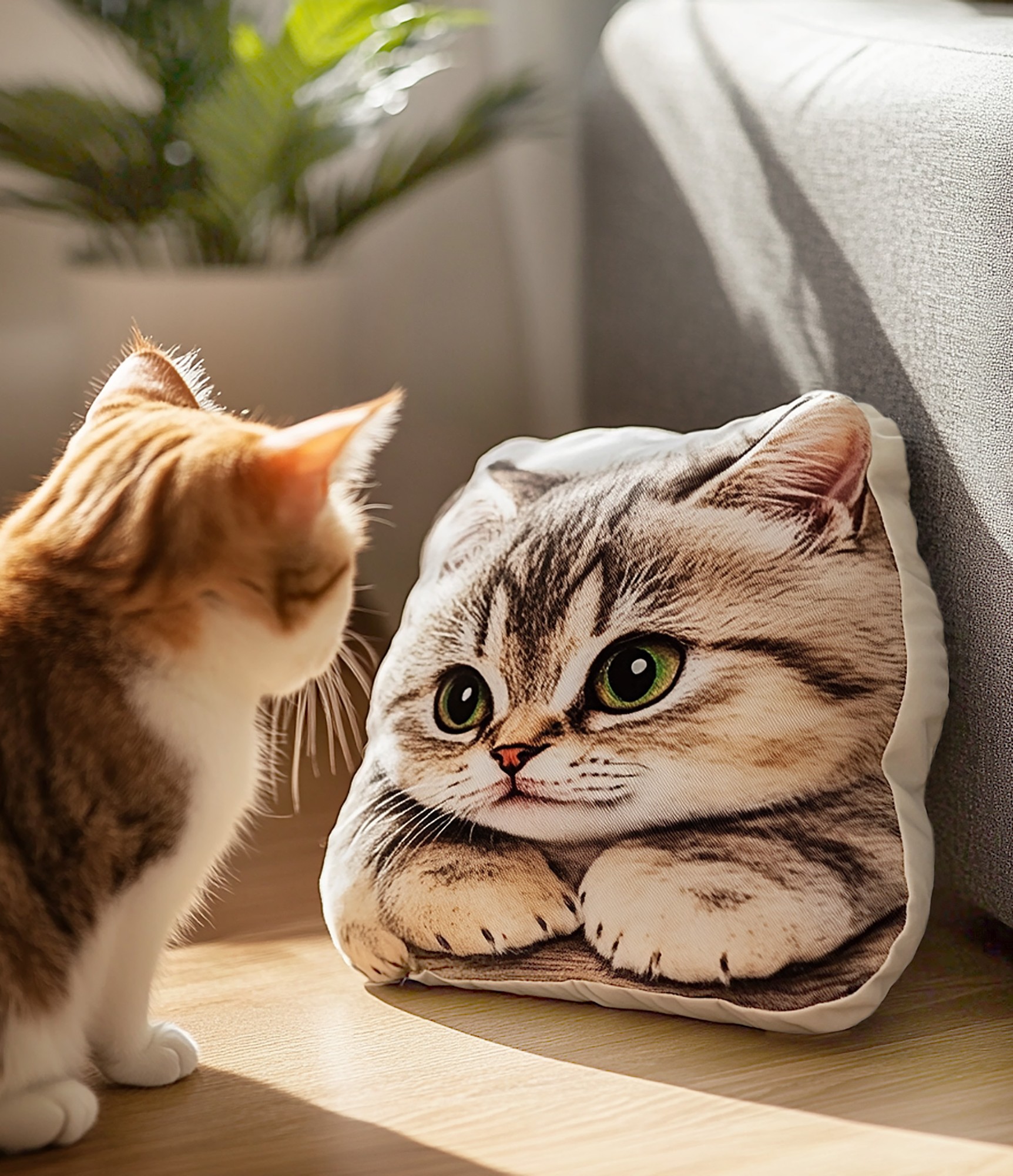 pagalvėlė su katino nuotrauka