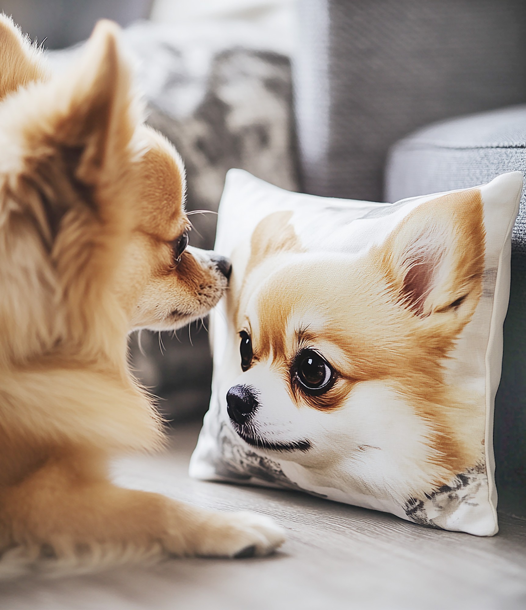 pagalvėlė su šuniuko nuotrauka