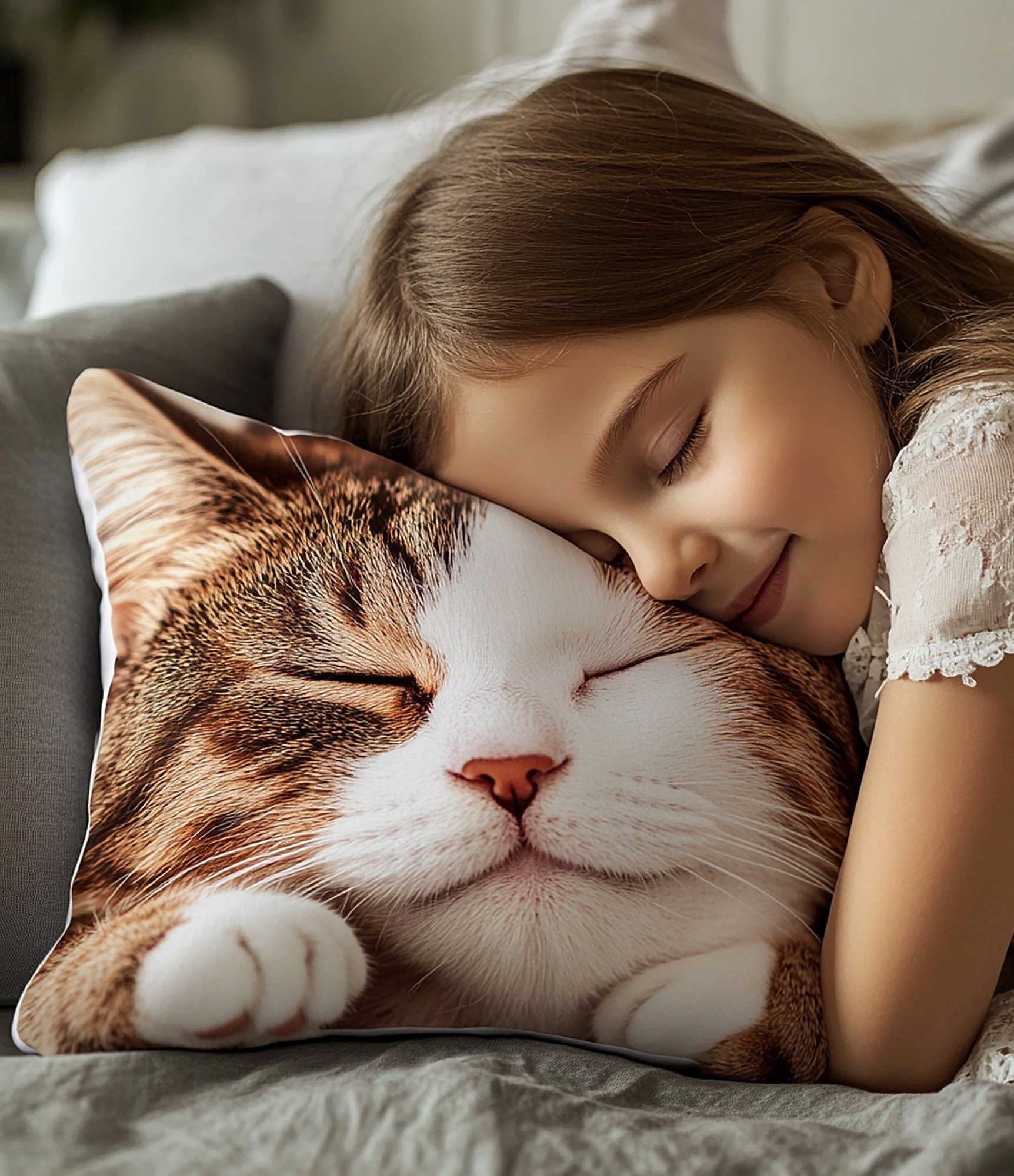 pagalvėlė su kačiuko nuotrauka