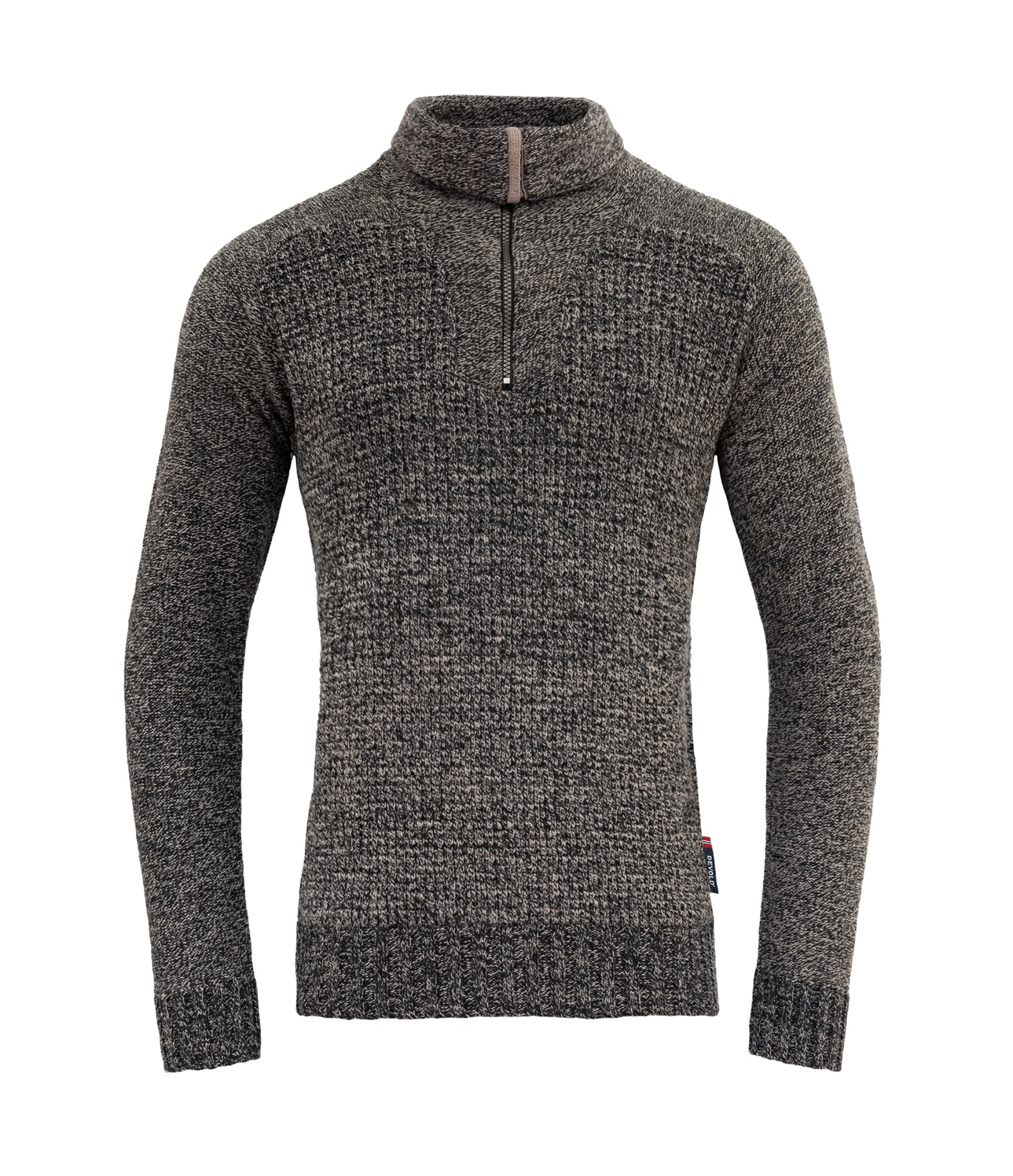 vilnonis megztinis su užtrauktuku devold