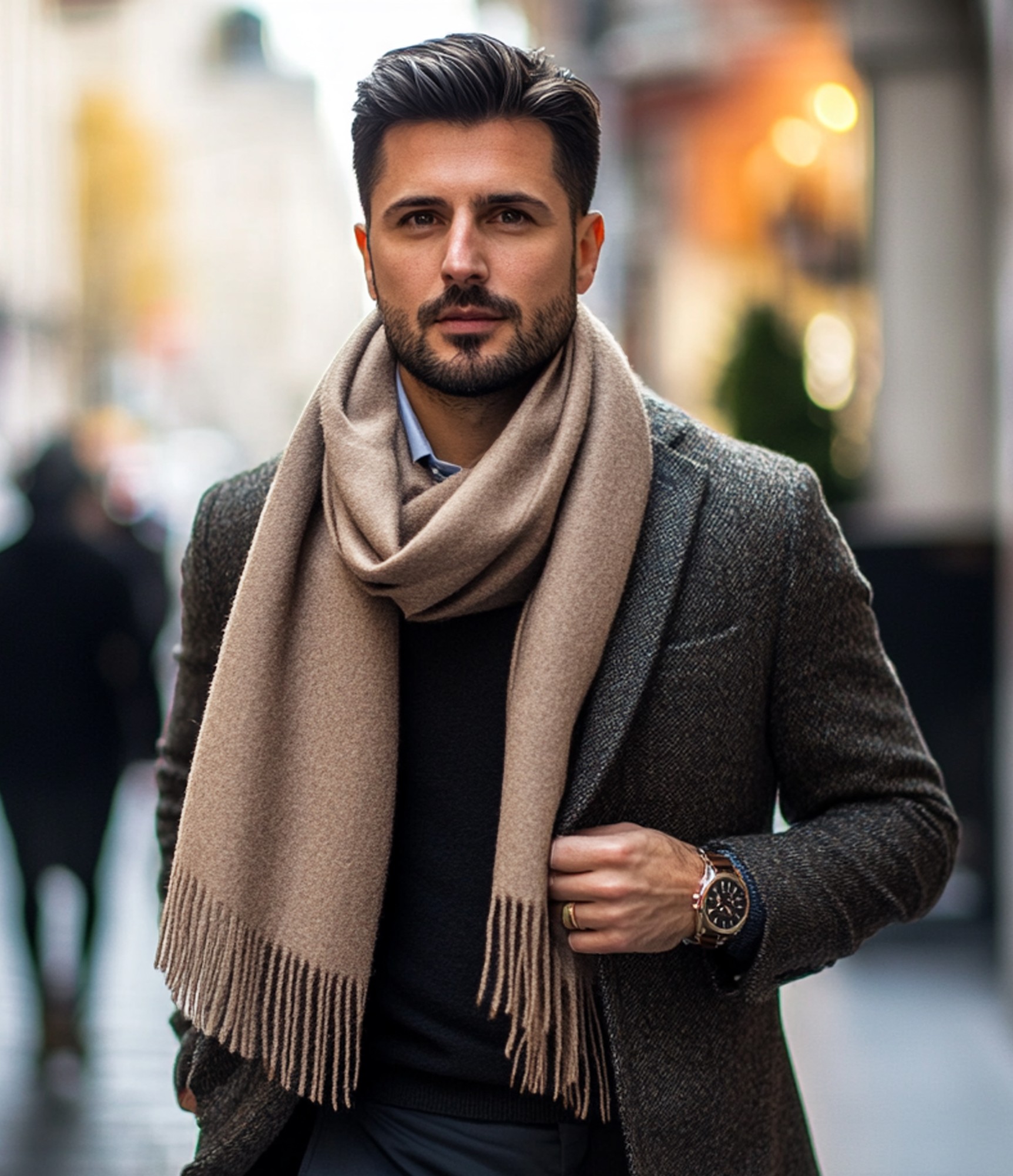 Gaiši brūna šalle vīriešiem