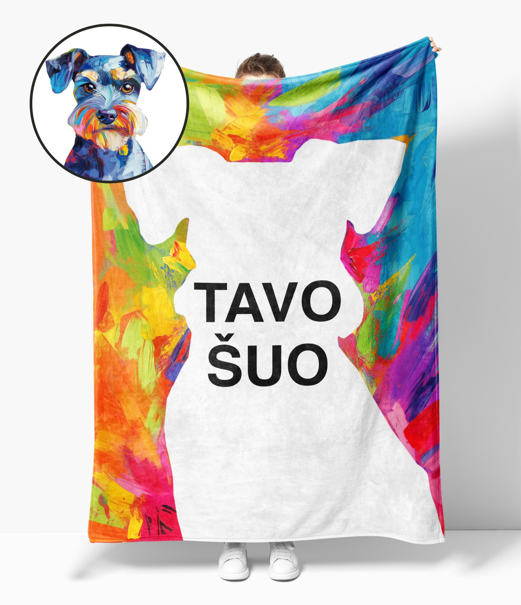 Stilīga dāvana – personalizēts pleds Šnaucers 25-304 3 Personalizuotas pledas šuns mylėtojams 3