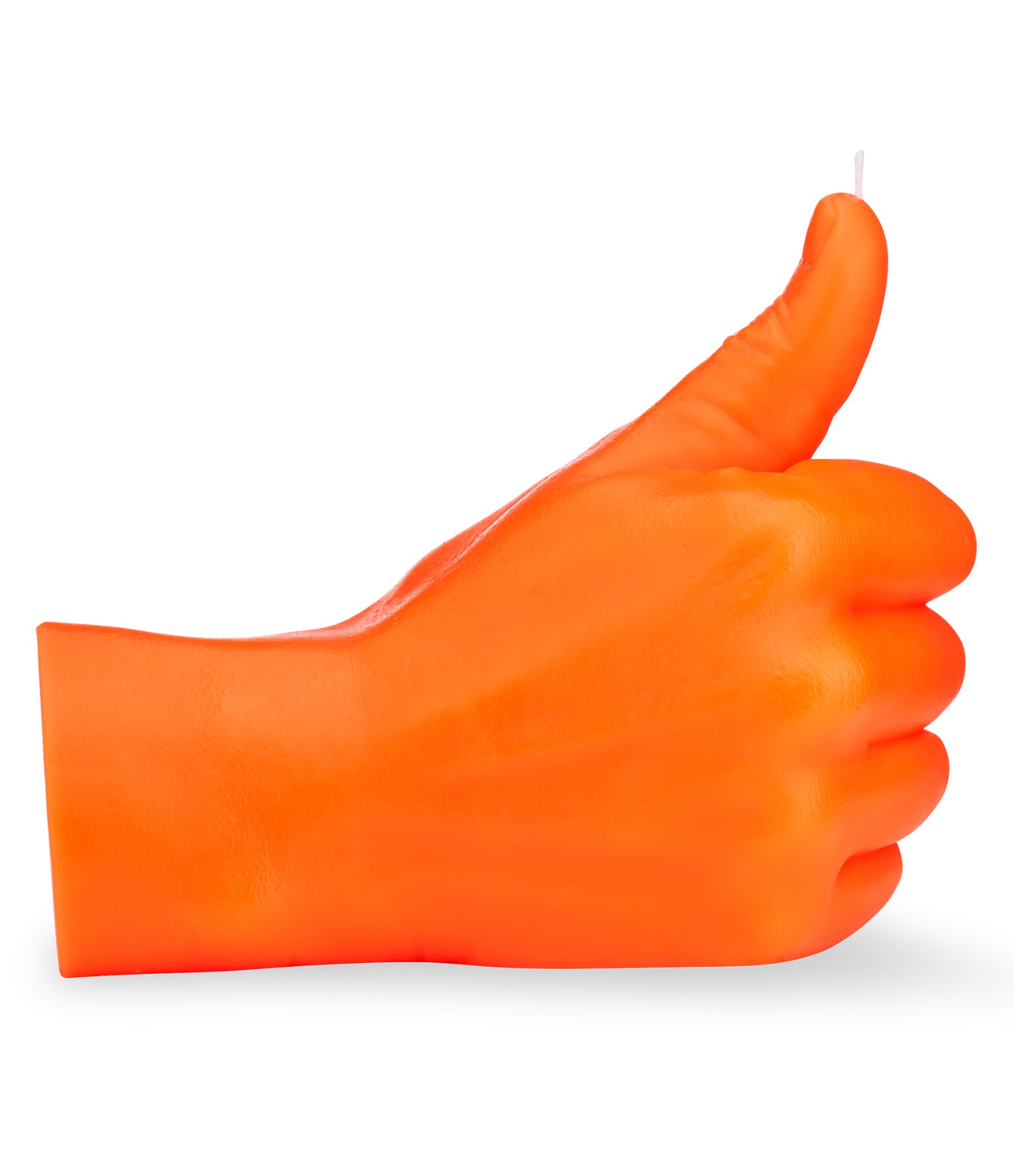 Ar rokām darināta svece Thumbs Up Neona Orange