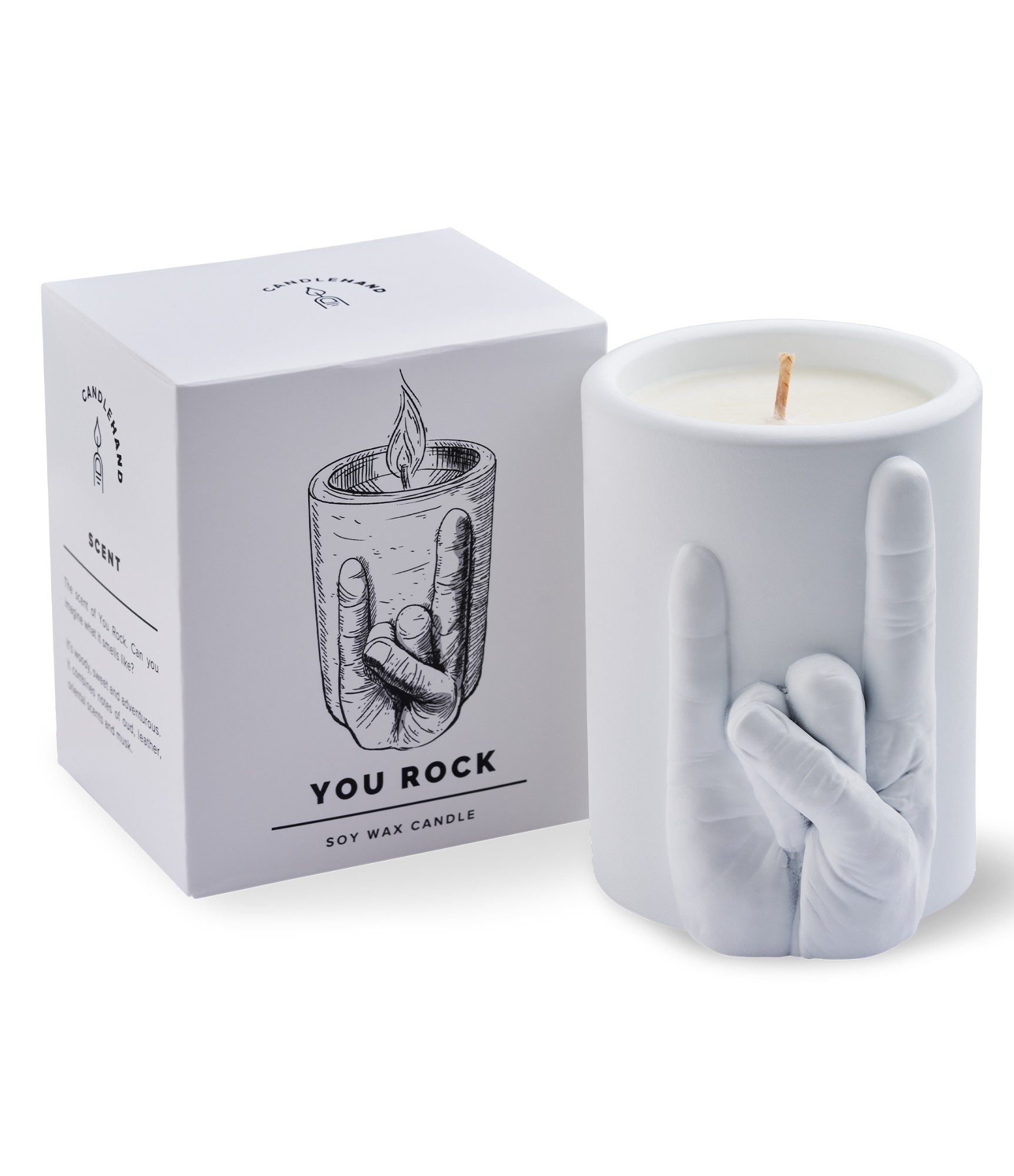 Aromātiskā sojas vaska svece CandleHand Jar You Rock