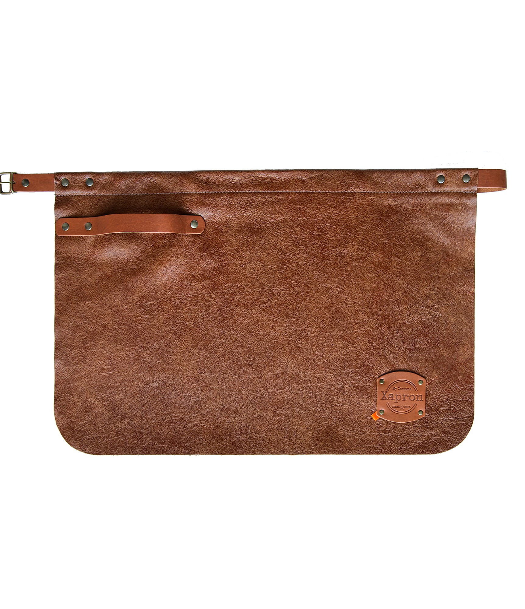 Īss ādas priekšauts melnā New York Cognac krāsā