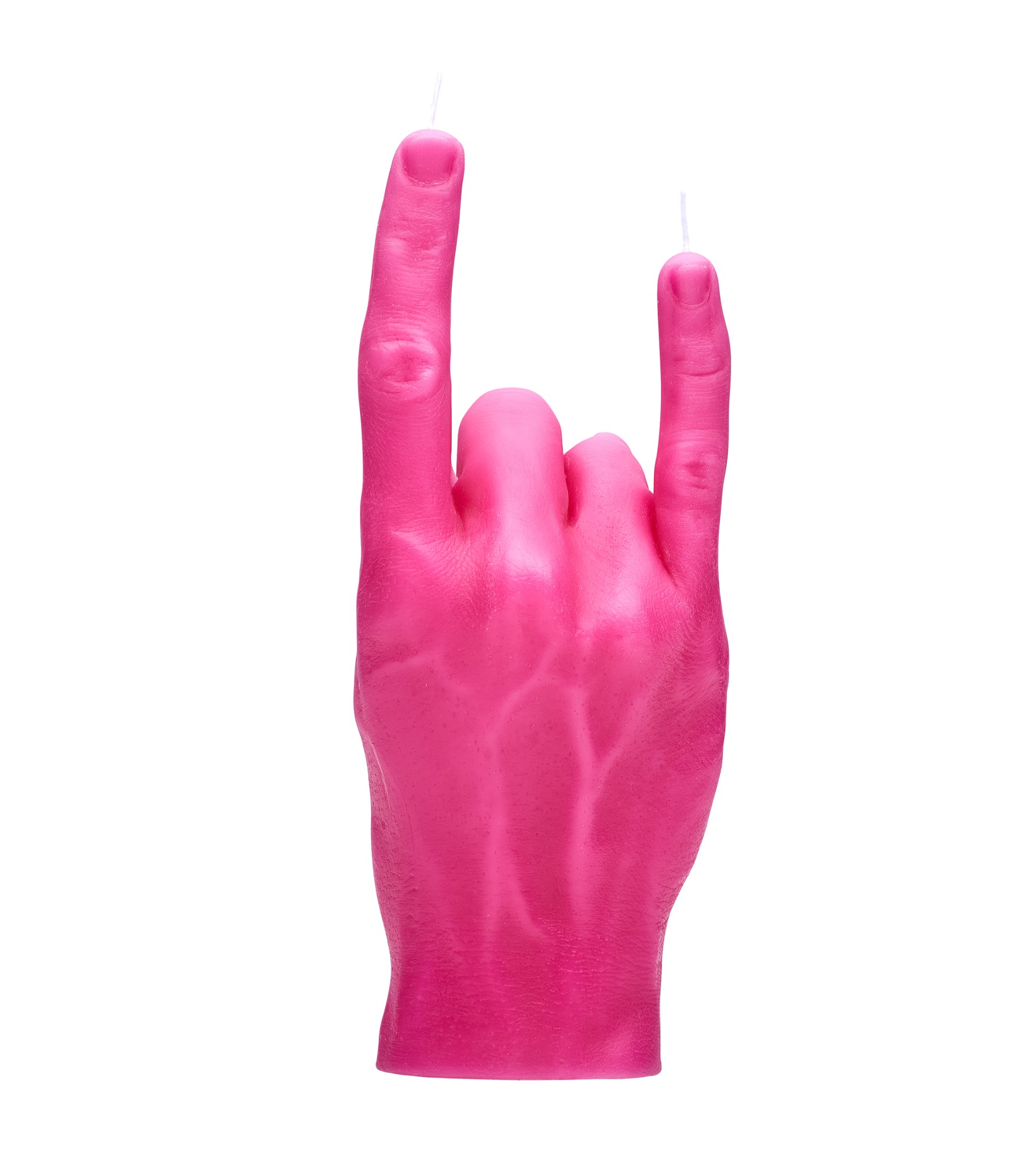 Ar rokām darināta svece You Rock Pink