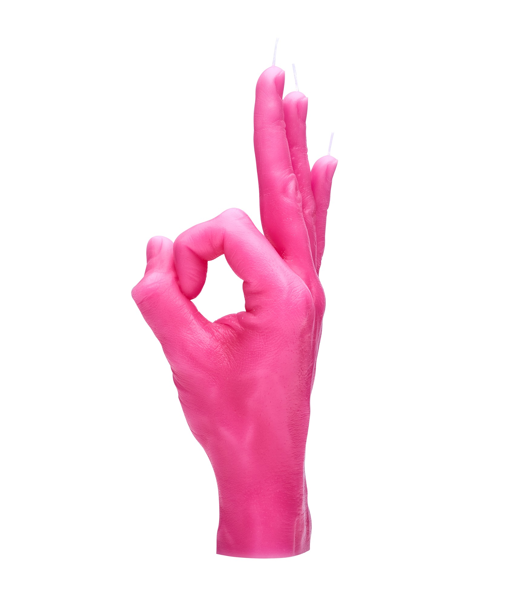 Roku darbs svece OK Pink