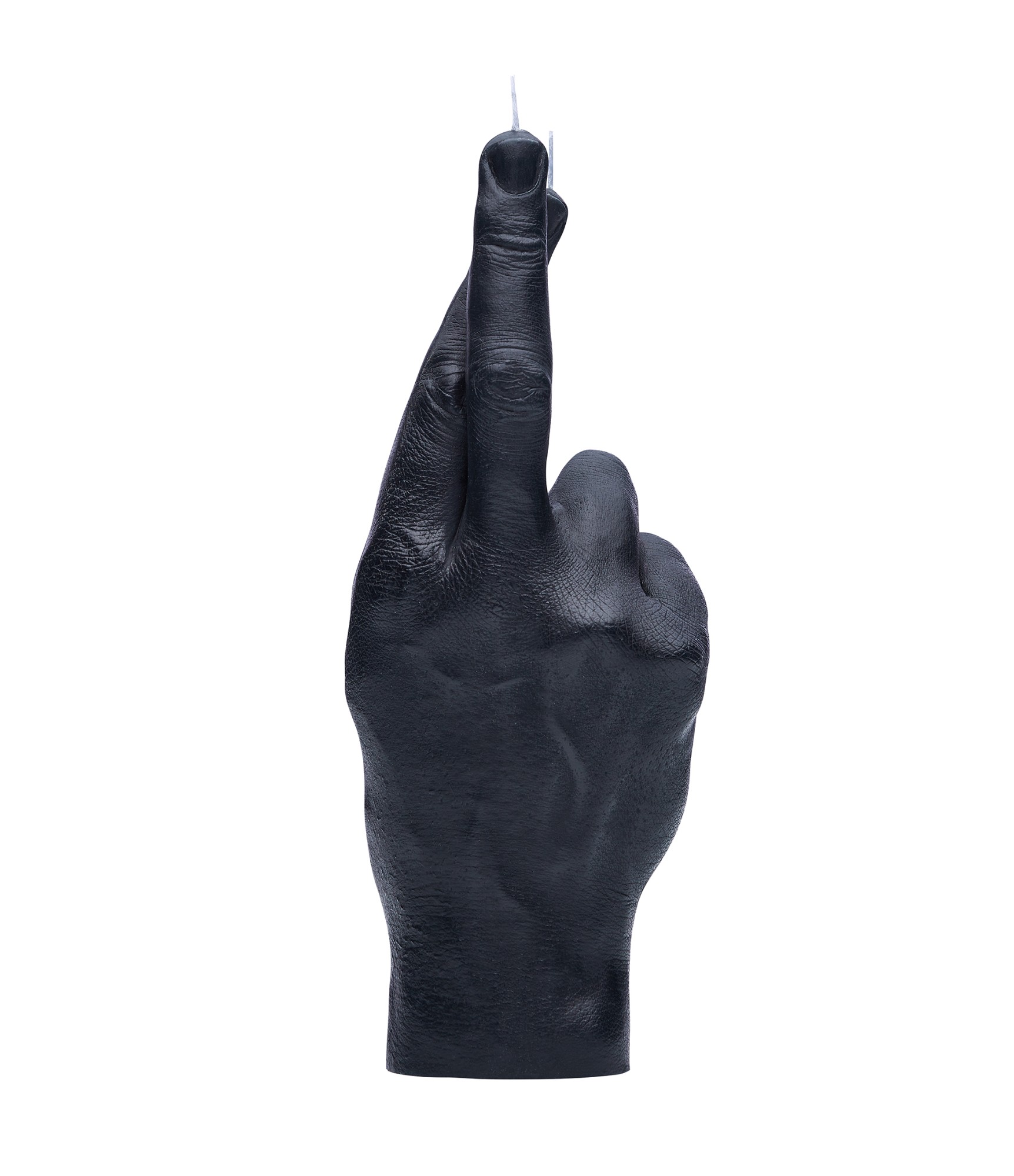 Ar rokām darināta svece Crossed Fingers Black