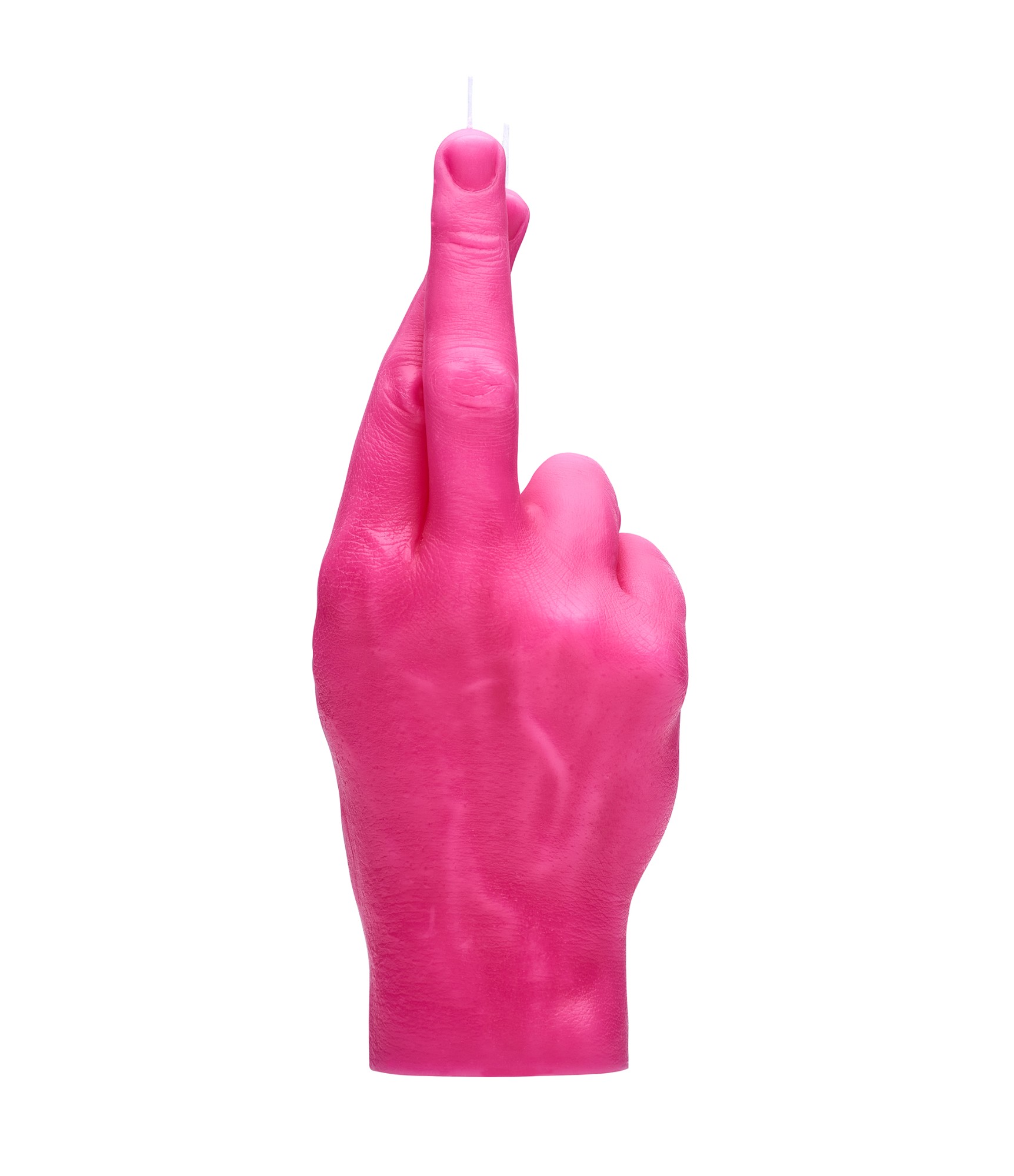 Ar rokām darināta svece Crossed Fingers Pink