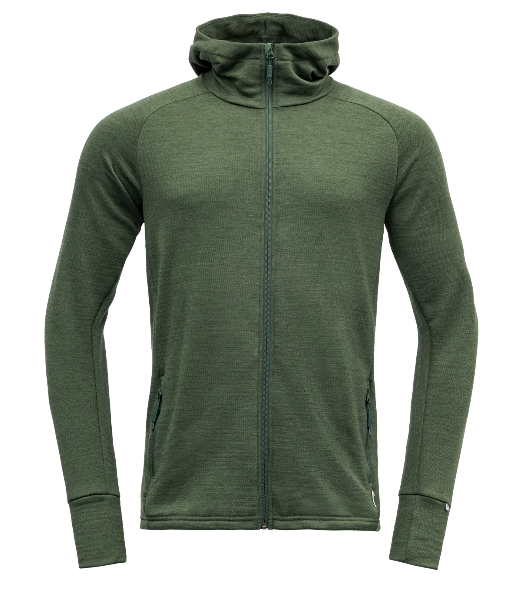 Dzemperis vyriskas su kapisonu devold merino zalia spalva