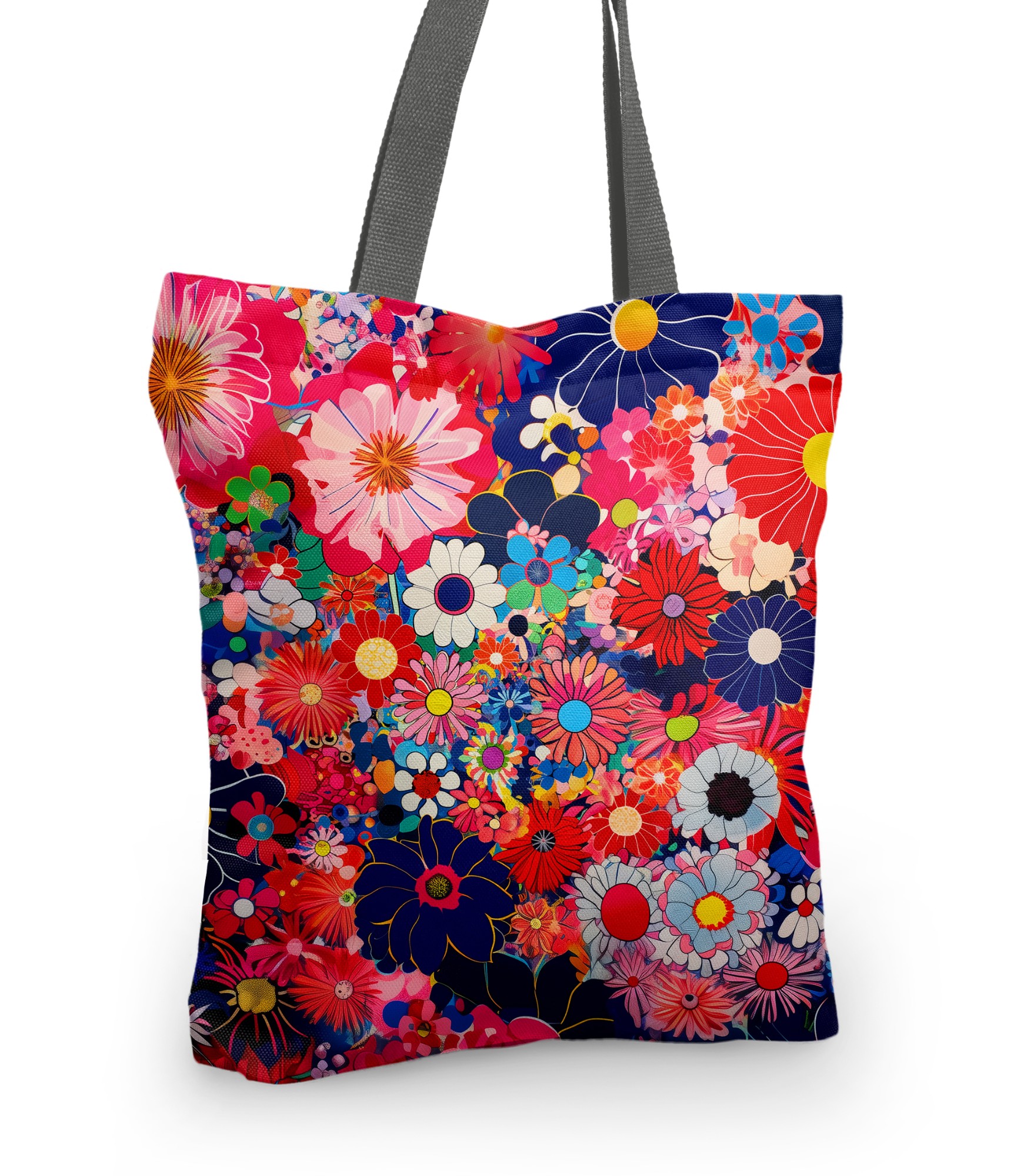 gėlėtas pirkinių krepšys vasarai