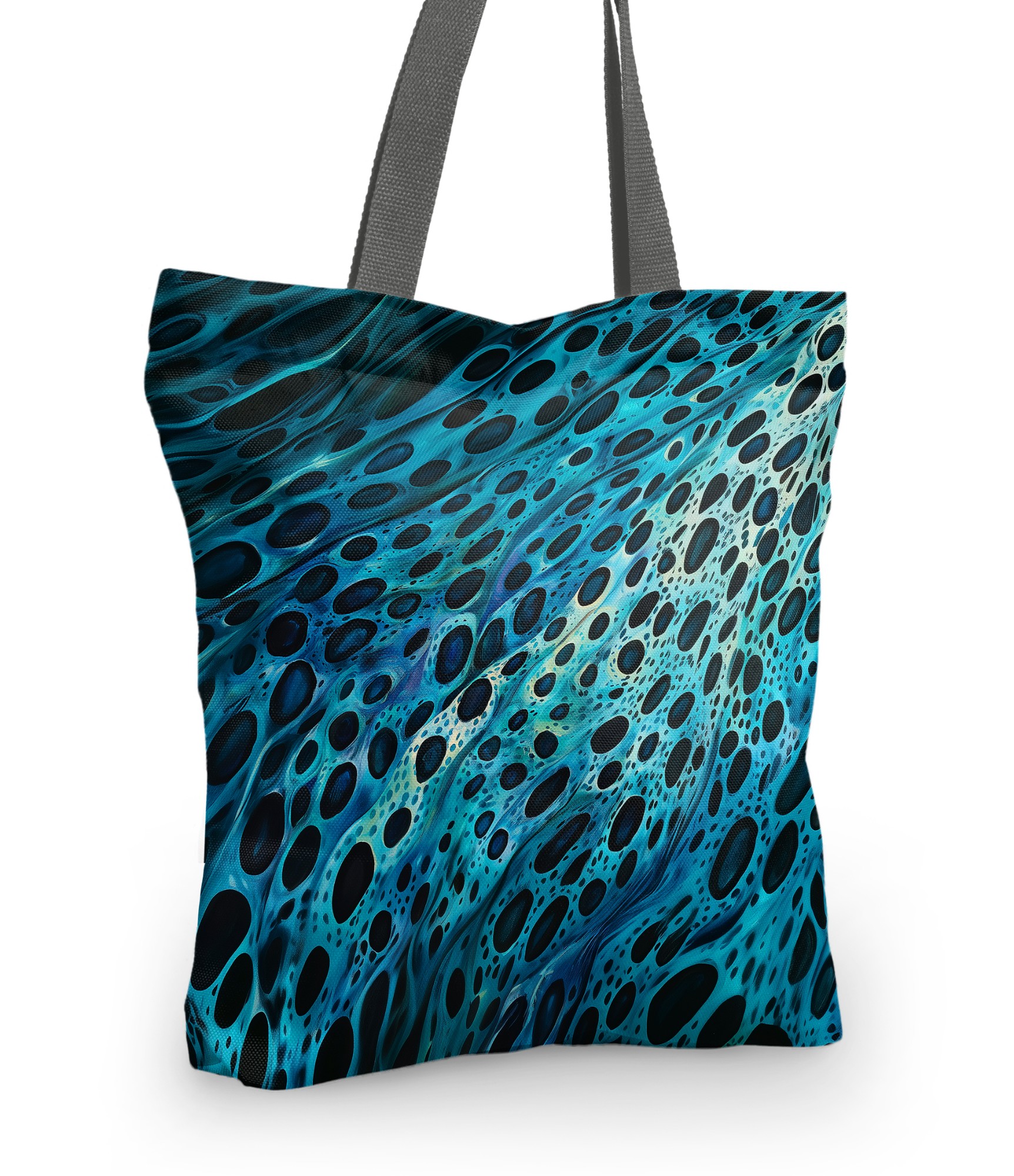 raštuotas pirkinių krepšys mėlynas