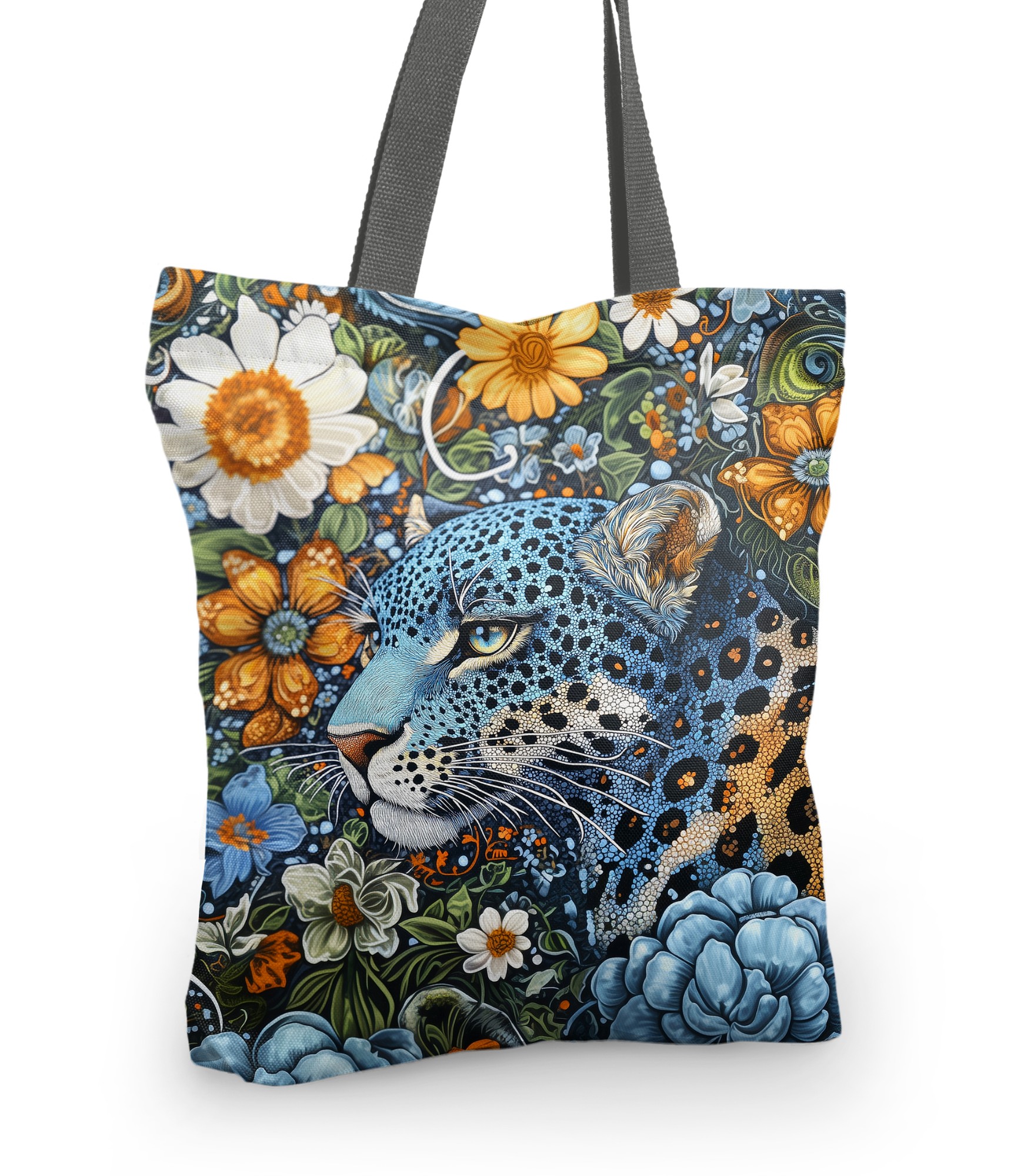 margas pirkinių krepšys vasarai su gėlėmis