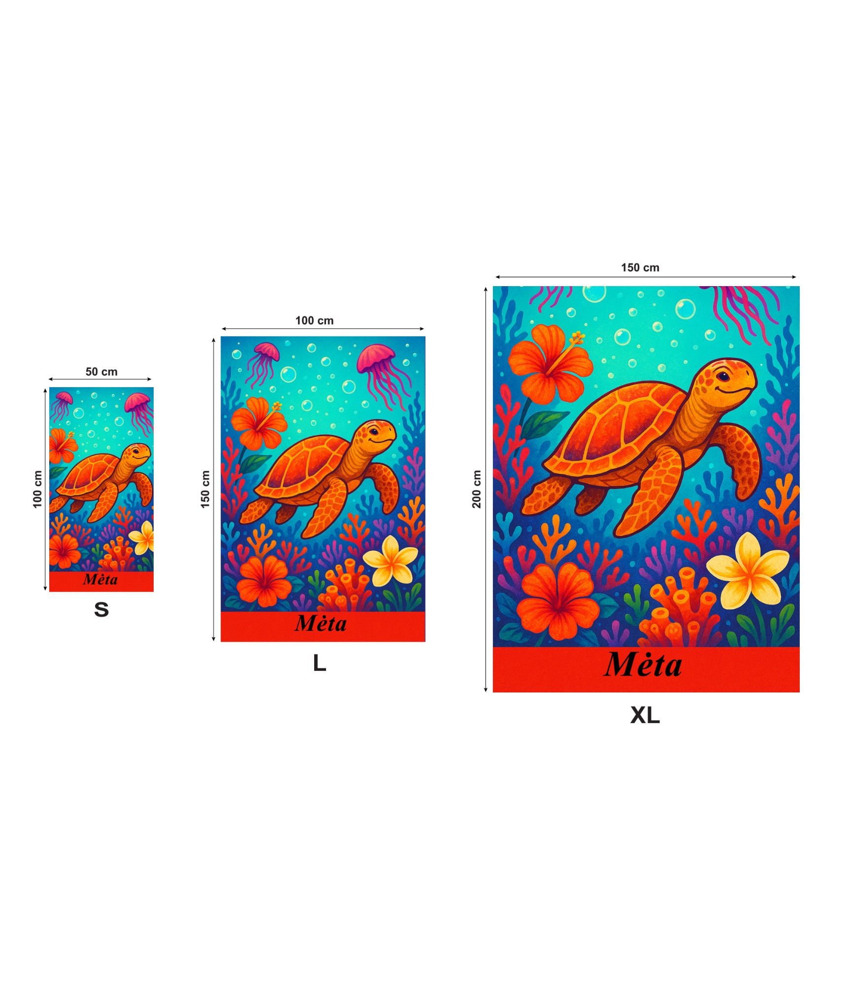 Personalizēts bērnu dvielis ar vārdu 25-TW-020 3 vaikiškas rankšluostis su vėžliuku 3