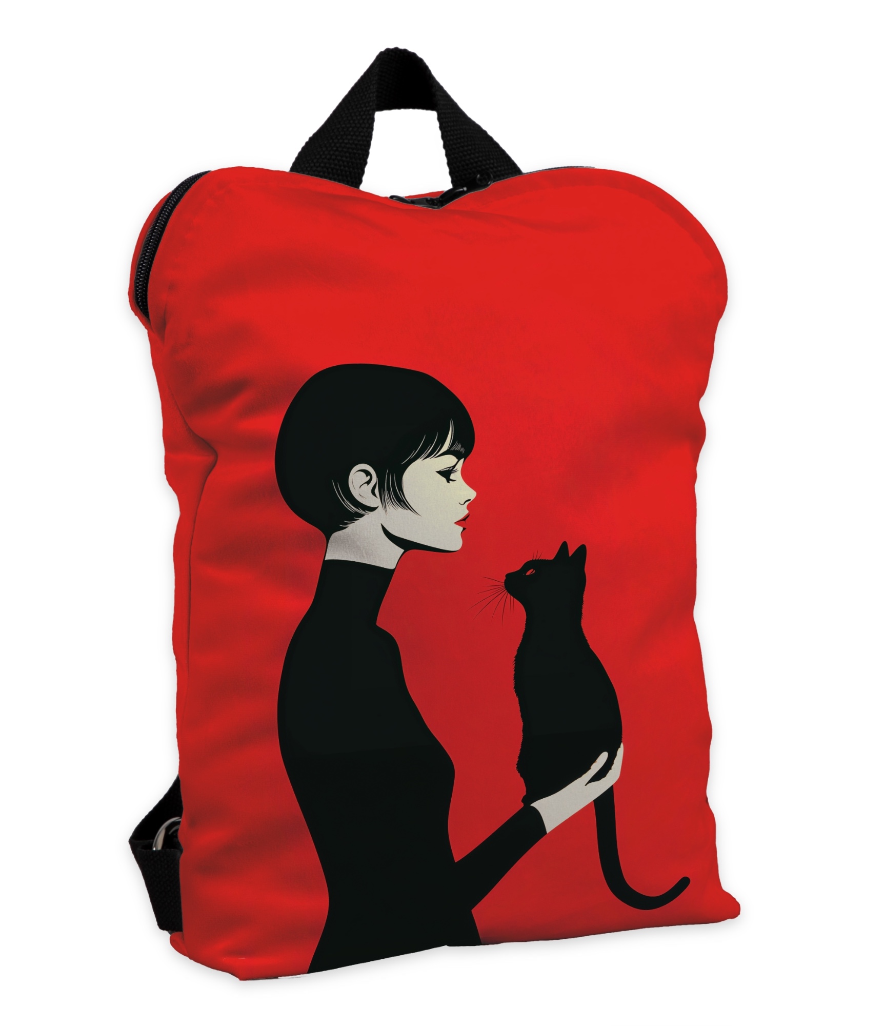 Kuprinė moterims, raudonas ir juodas