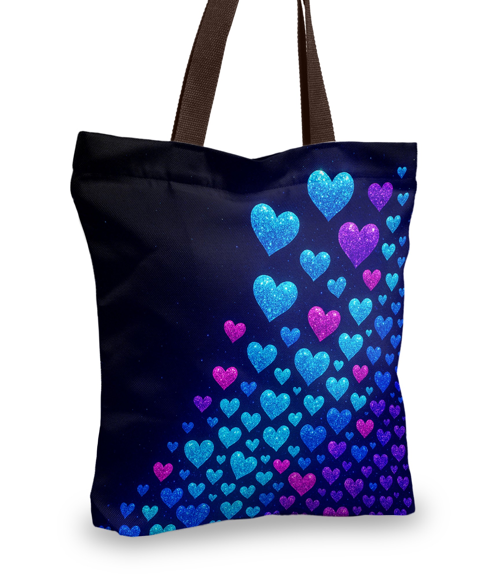 pirkinių krepšys juodos spalvos su širdelėmis