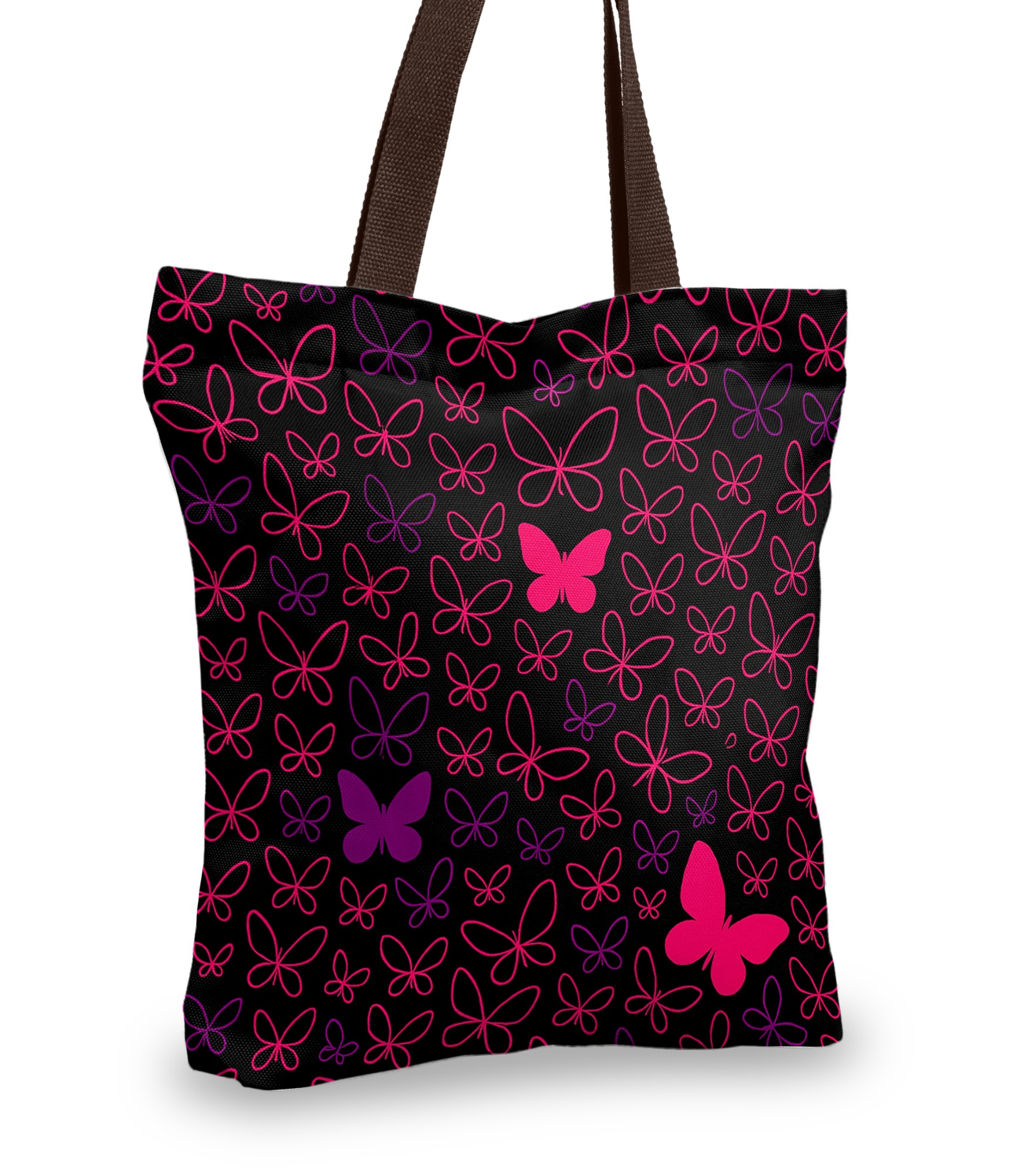 juodas pirkinių krepšys rožinės širdelės