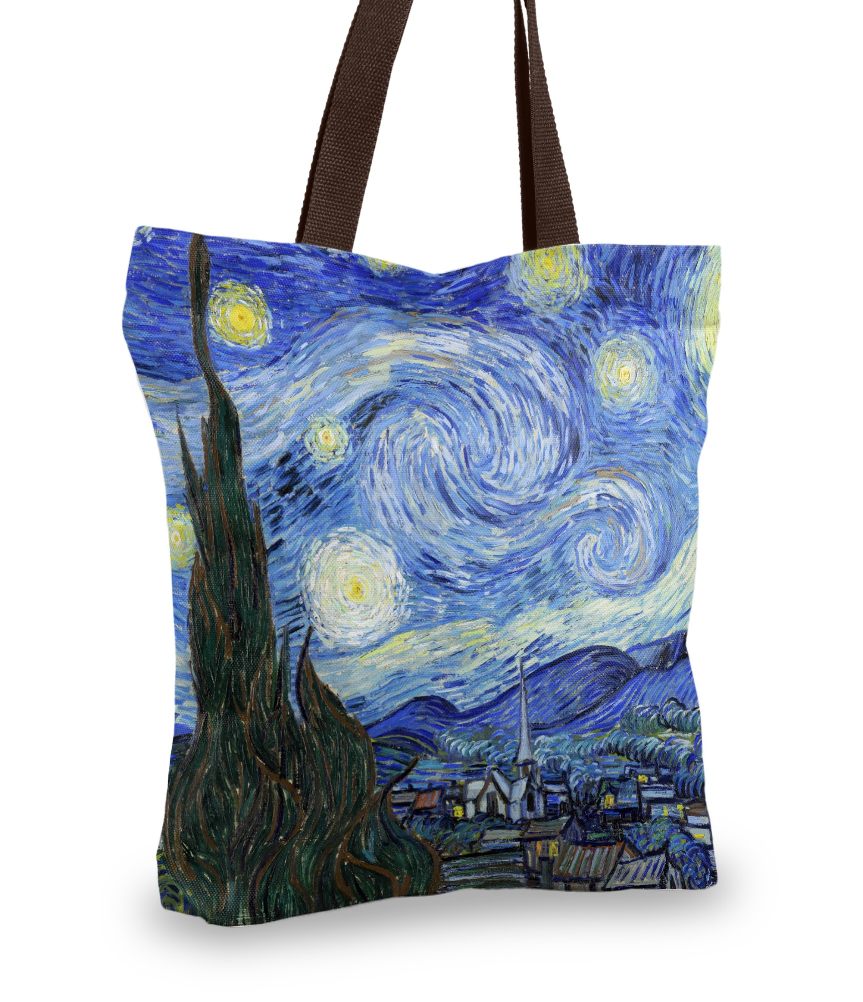 tamsiai mėlynas pirkinių krepšys van gogh