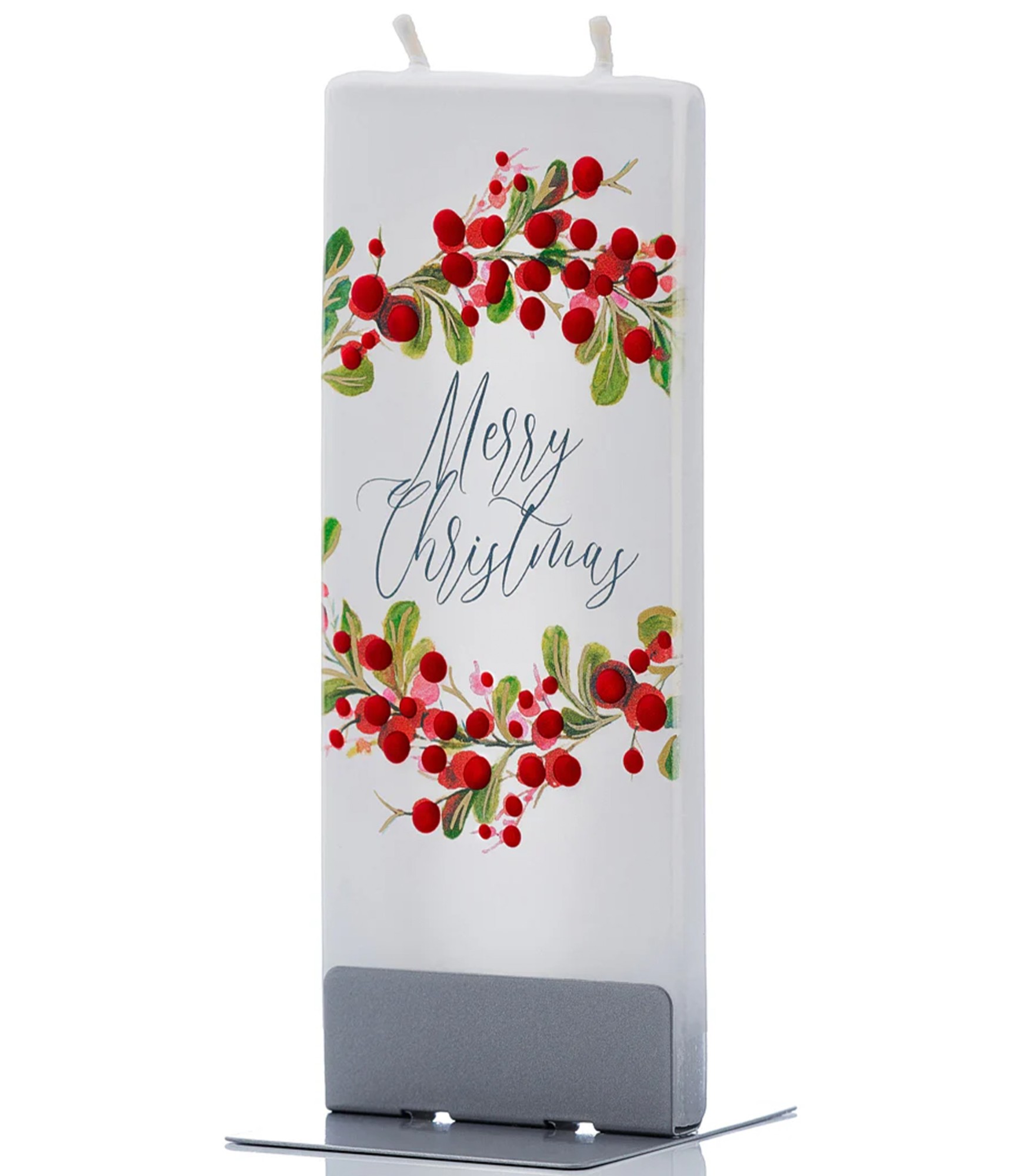 balta dekoruota kalėdinė žvakė