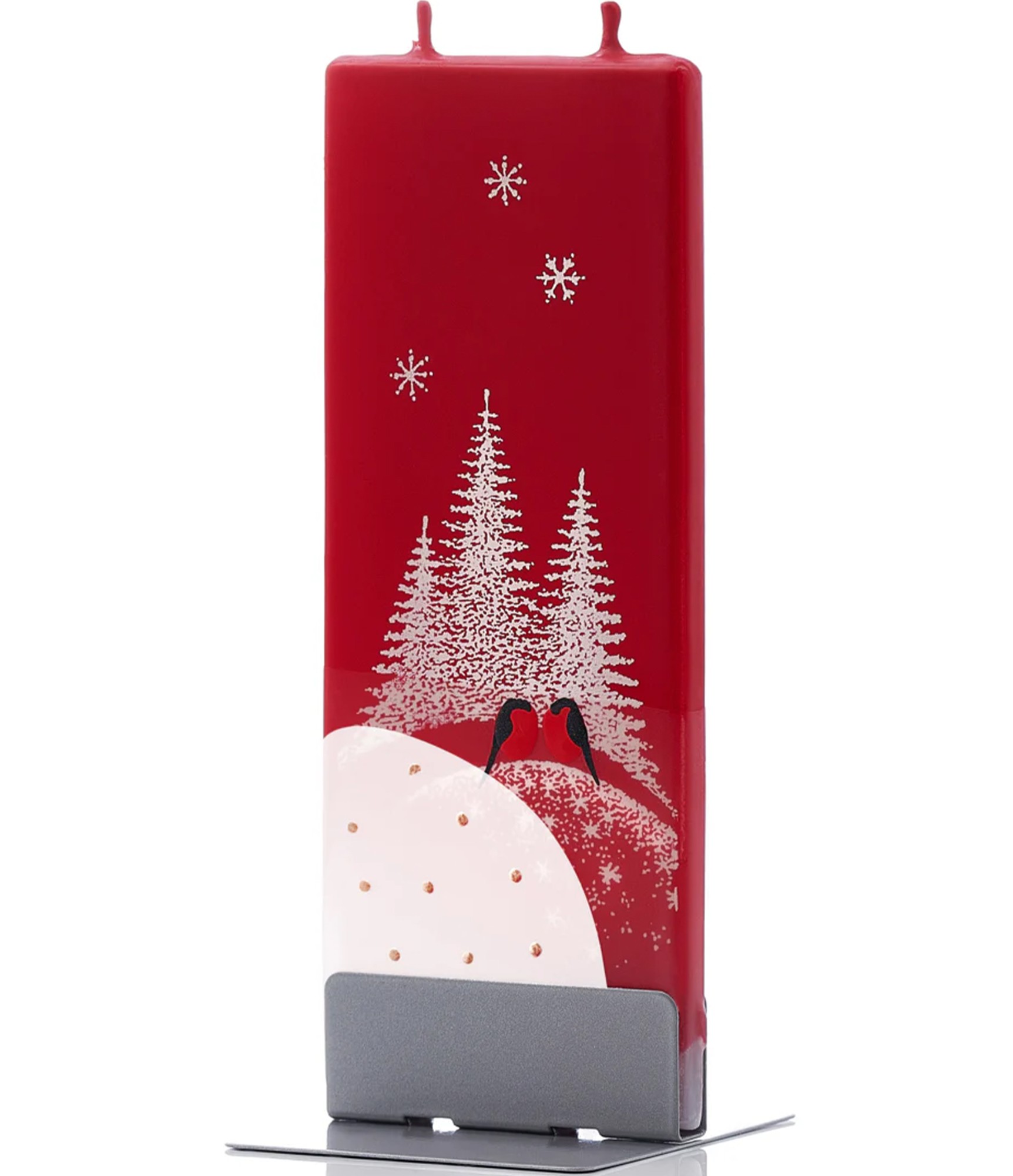 raudona kalėdinė žvakė dekoruota