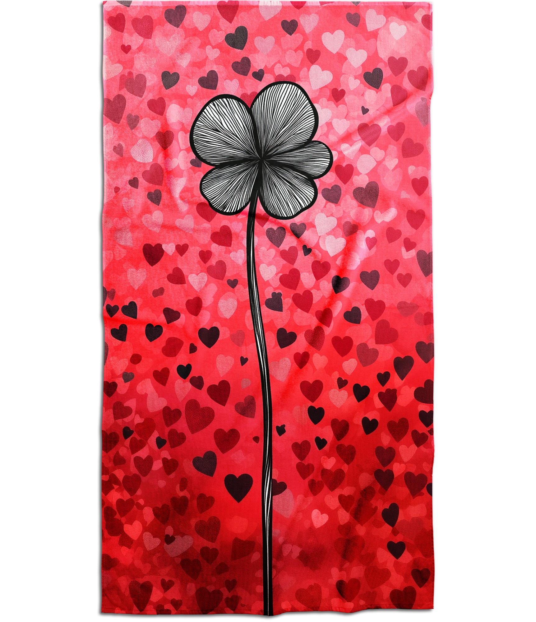 rankšluostis rožinis su gėle